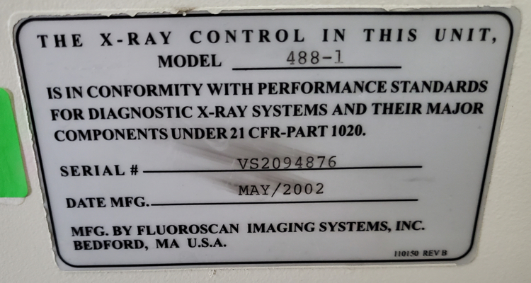 2002 Hologic Fluoroscan Premier C-Arm
