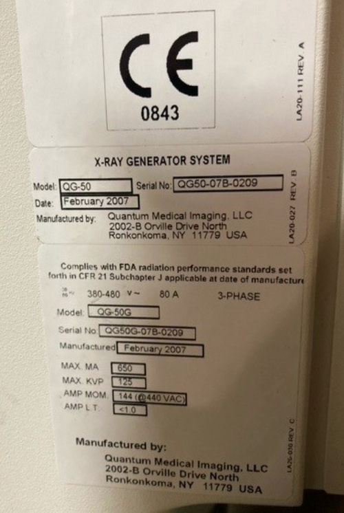 Quantum QG-50 X-Ray Generator